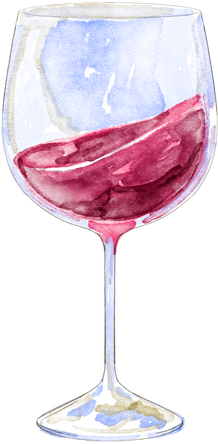 Wine Glass Watercolor Illustration